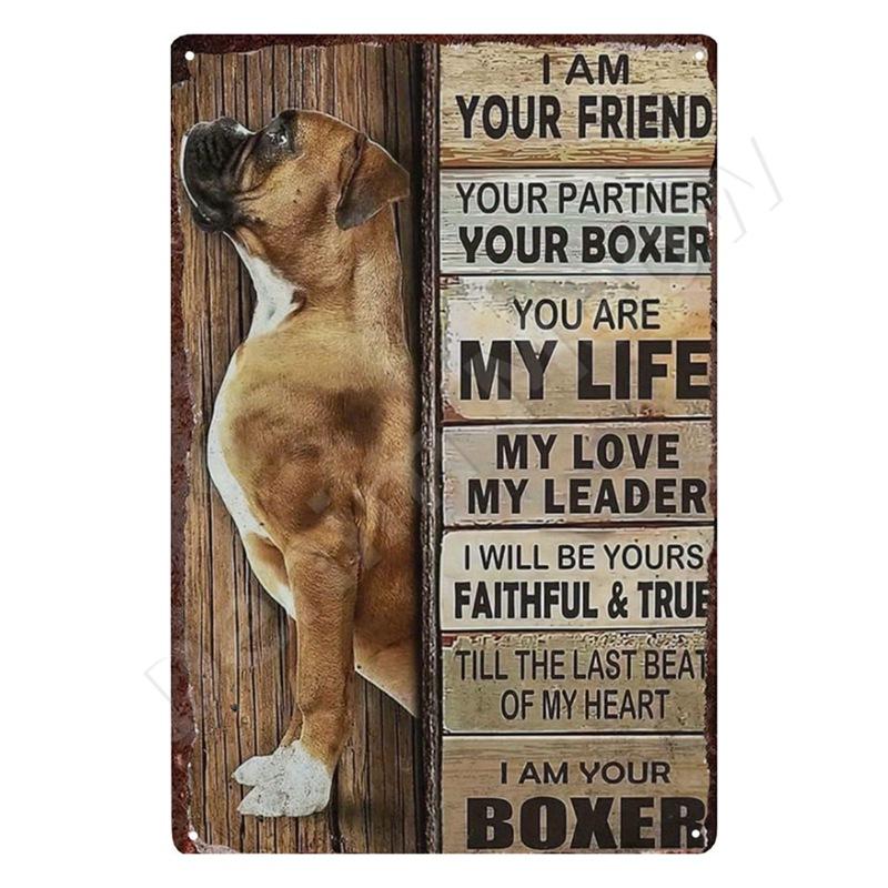 Dachshund Metal Tin Sign, Doberman Dog, Retro Art, Yorkie, Funny Pet Poster, Cafe, Kitchen, Home, Wall Decoration, Plaque Gif