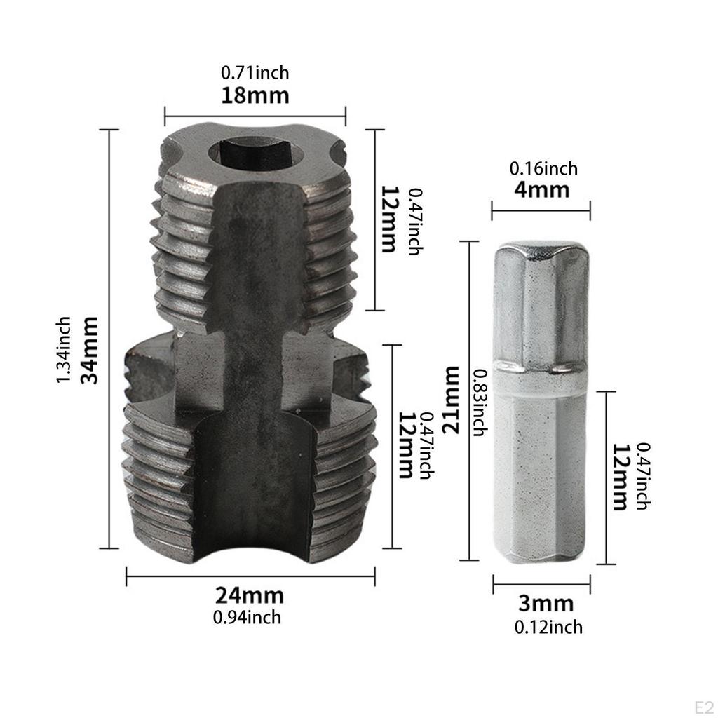 NPT Pipe Tap Set for Electric Drill Home Renovation Thread Cutter 1/2 In 3/4 Maintenance Plumbing