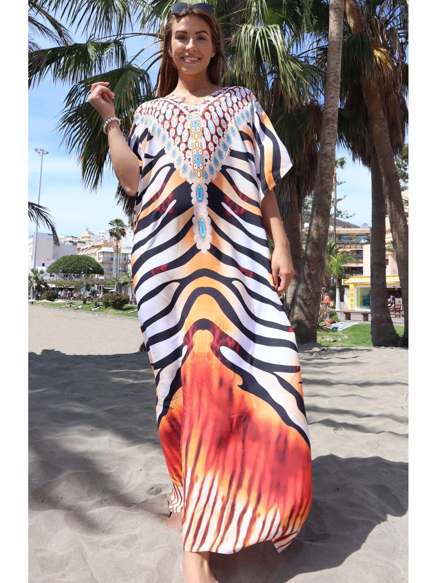 

Пляжное парео-халат с принтом из вискозы – 7 цветов, праздничный и повседневный стиль One Size