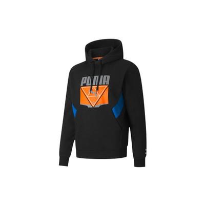 Puma Tfs Winterisiertes Logo-Print Reflektierender Lässiger Hoodie Herren Hoodie Schwarz Blau 599348-51