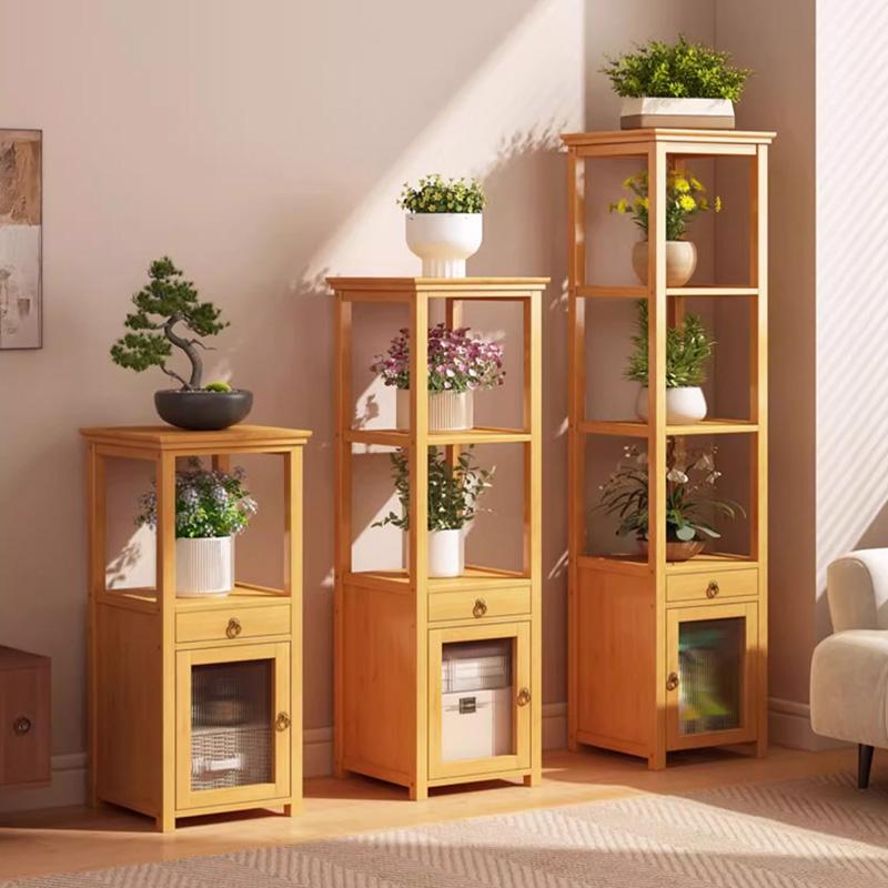 Solid Wood Multi-Layer Flower Stand Indoor Plant Holder for Balcony Nature-Inspired Home Organizer Succulent Pot Display Rack