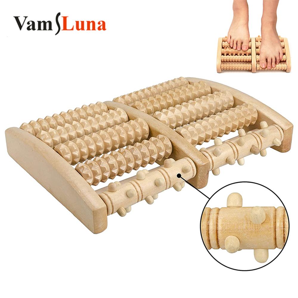 Wooden Foot Massage Roller Plantar Stimulator Acupoint Press to Relieve Pain of Plantar Fasciitis Foot Muscle Relaxation Tool
