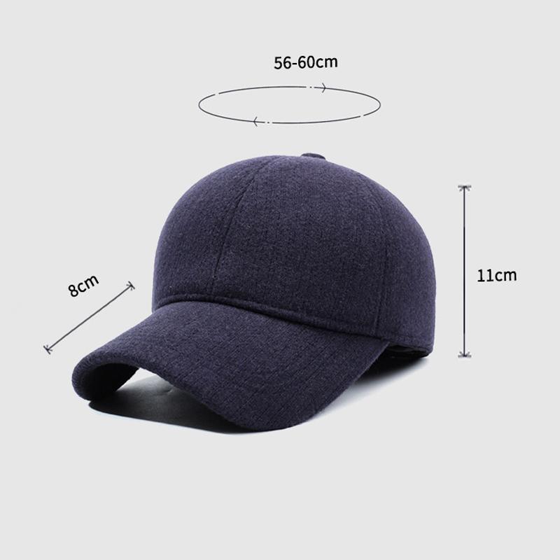 Winter Middle-Aged and Elderly Men's Cold-Proof Baseball Cap Velvet Thick Cap Ear Protection Warm Cotton Cap