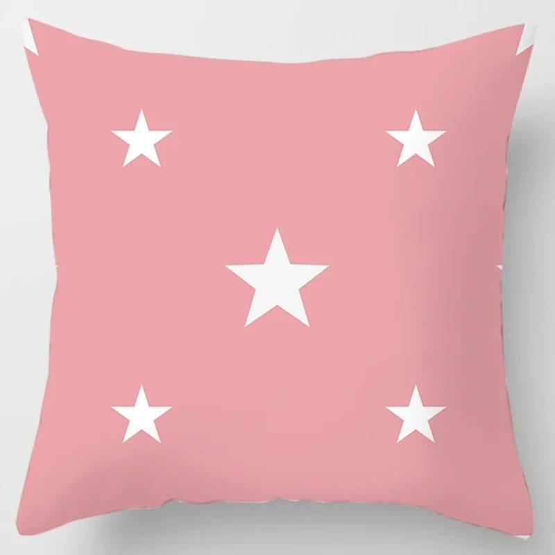 Pink Print Decorative Pillowcase Living Room Office Ornaments Home Pillowcase