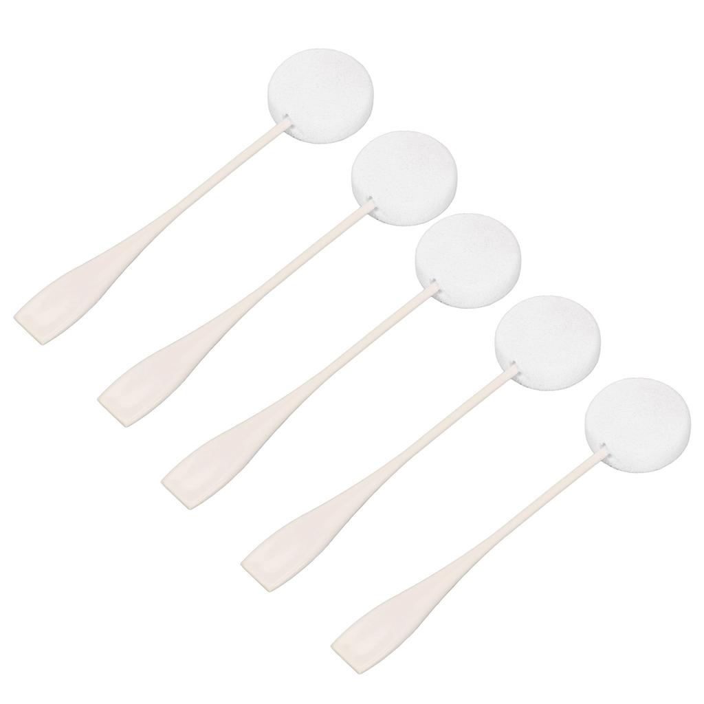 5pcs Lotion Applicator Long Handled Good Water Absorption Soft Powder Puff for Home Use White