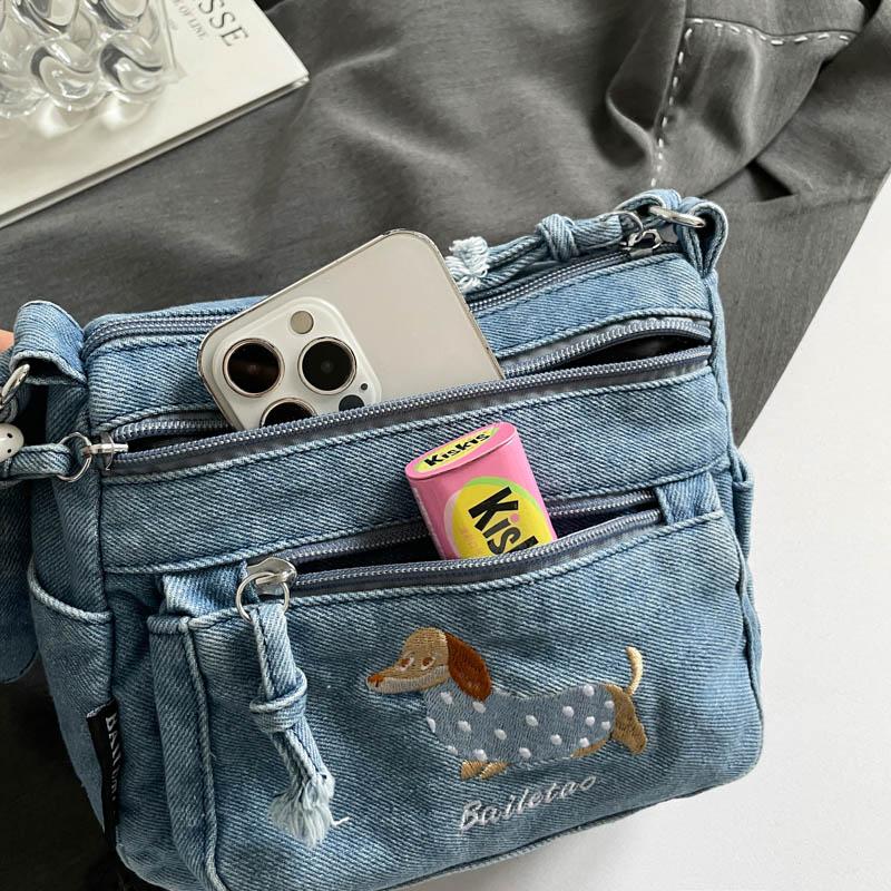 Denim Shoulder Bag Women's Large Capacity Commuter Student Crossbody Bag