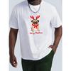 Christmas Cute Dog Cartoon Pattern, Men's T-shirt For Summer Outdoor, Men's Casual Crew Neck Tops