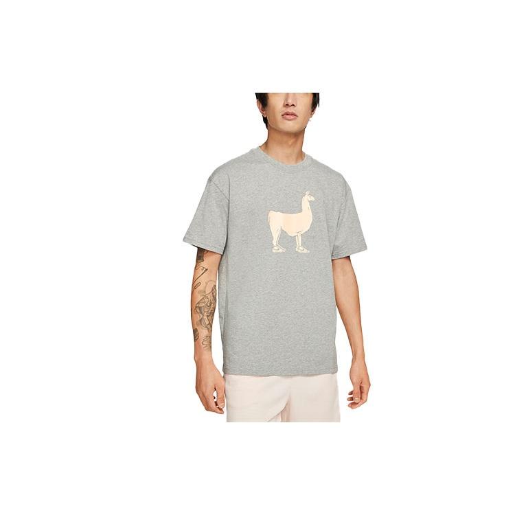 Nike SB Skateboard Printing Skateboard Loose Knit Short Sleeve Gray Men s DD1299-063 XXL