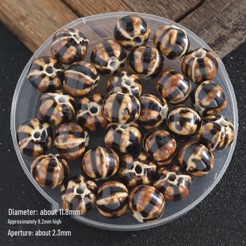 DIY Retro Ceramic Pumpkin Beads Bracelet Accessories - Handmade Jewelry Stringing & Weaving Materials