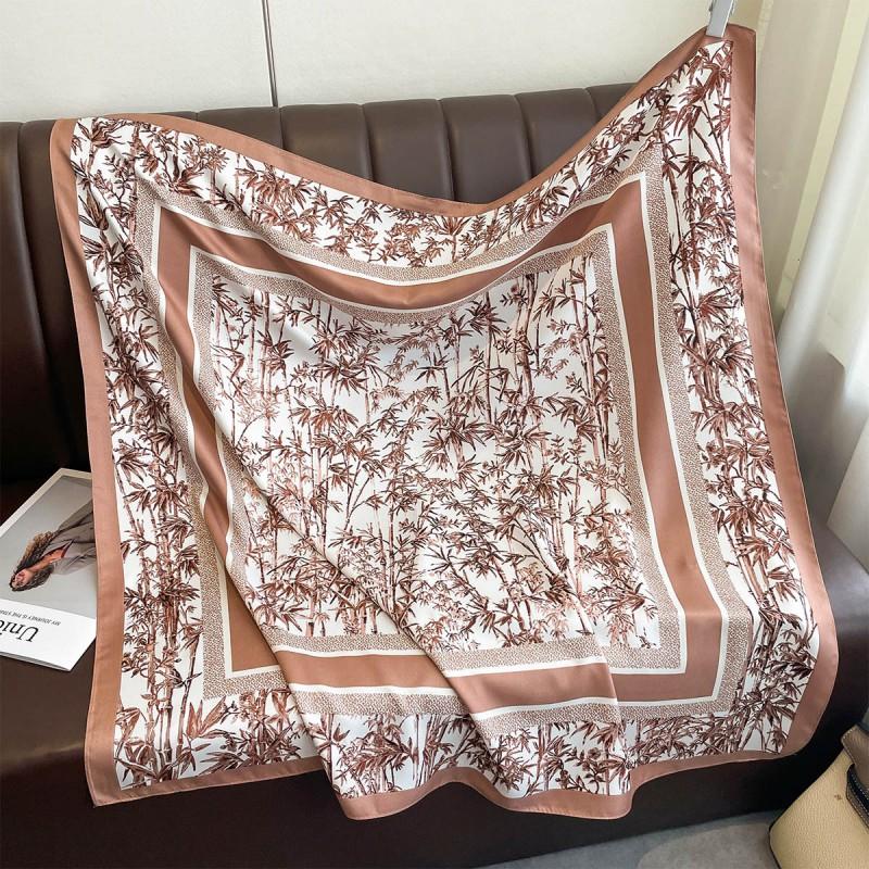 Lightweight 90x90cm Square Scarf Women Navy Style Sun Protection Silk-Like Feel Wear Chic Versatile Accessory