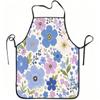 1pc Blue And Purple Floral Print Apron, Durable And Easy To Clean, Adjustable Waistband, Polyester Material, for Kitchen Cooking, Gardening, Orchard P