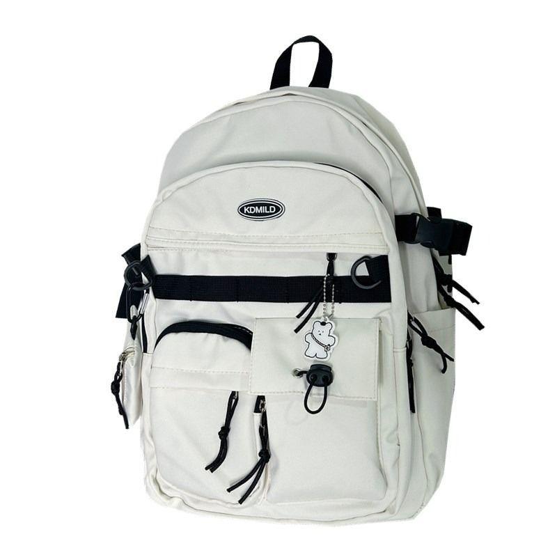 Korean version of versatile tooling style schoolbag female student large capacity Japanese bag travel backpack men and women backpack