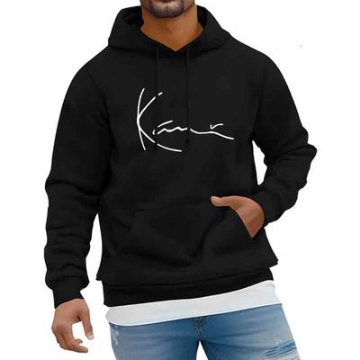 Men's Blue and White Trendy Printed Hoodie, Casual Street Style, Sporty Jogging Sweatshirt, Pullover, Autumn and Winter Everyday Style, Unisex.