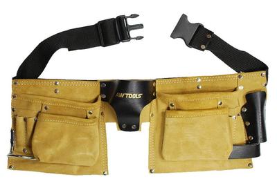 Awtools Leather Roofer's Belt 11 Pockets / Fabric Belt