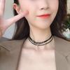 Colier choker cu mărgele din oțel titan, simplu, cu șnur din piele întoarsă, lanț pentru claviculă, bijuterii de petrecere, colier guler dulce și cool