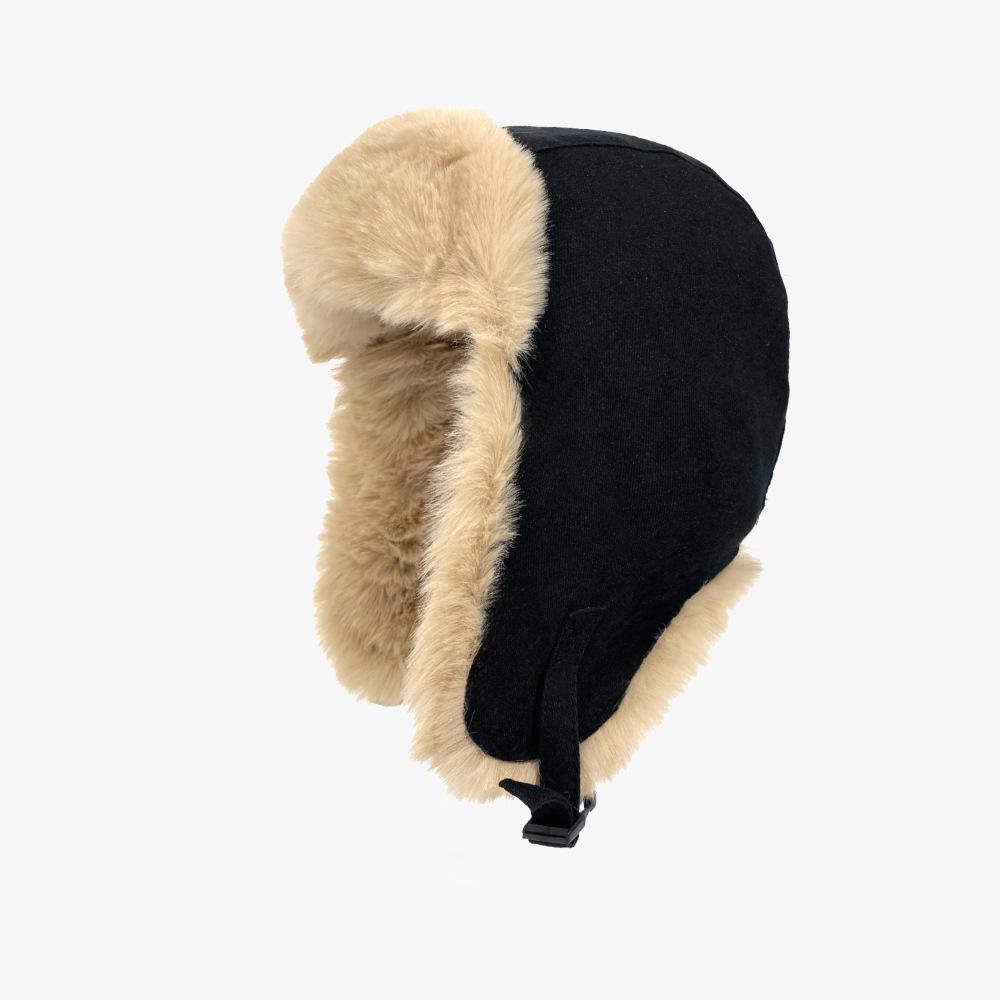 

Winter Lei Feng Hat for Women Solid Color Velvet Thickened Cold and Anti Freeze Ear Protection Retro Versatile Outdoor Warm Hat for Men Adjustable