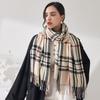 New scarf autumn and winter warm shawl scarf female sweet imitation cashmere scarf medium and long plaid scarf