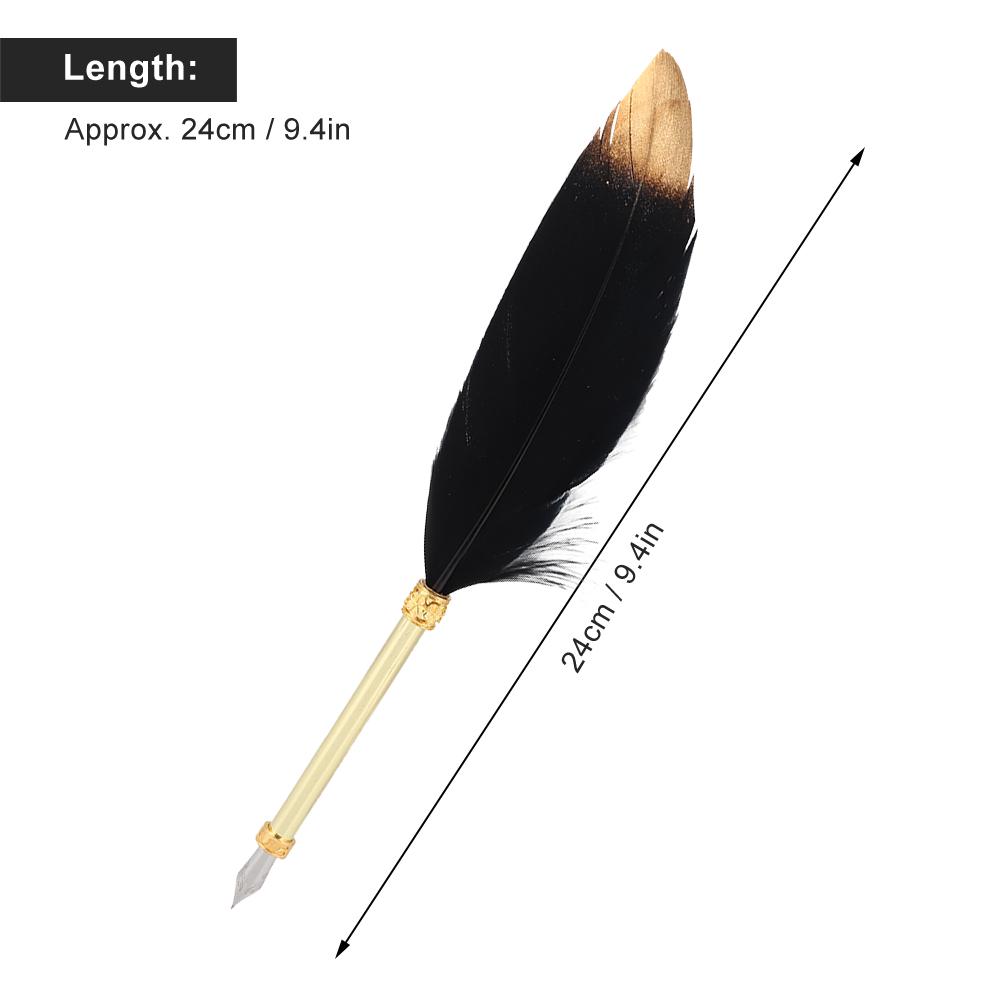 Retro Klassischer Stil Federhalter Set Metall Kalligraphiefeder Geschenkbox für StudentSchwarz