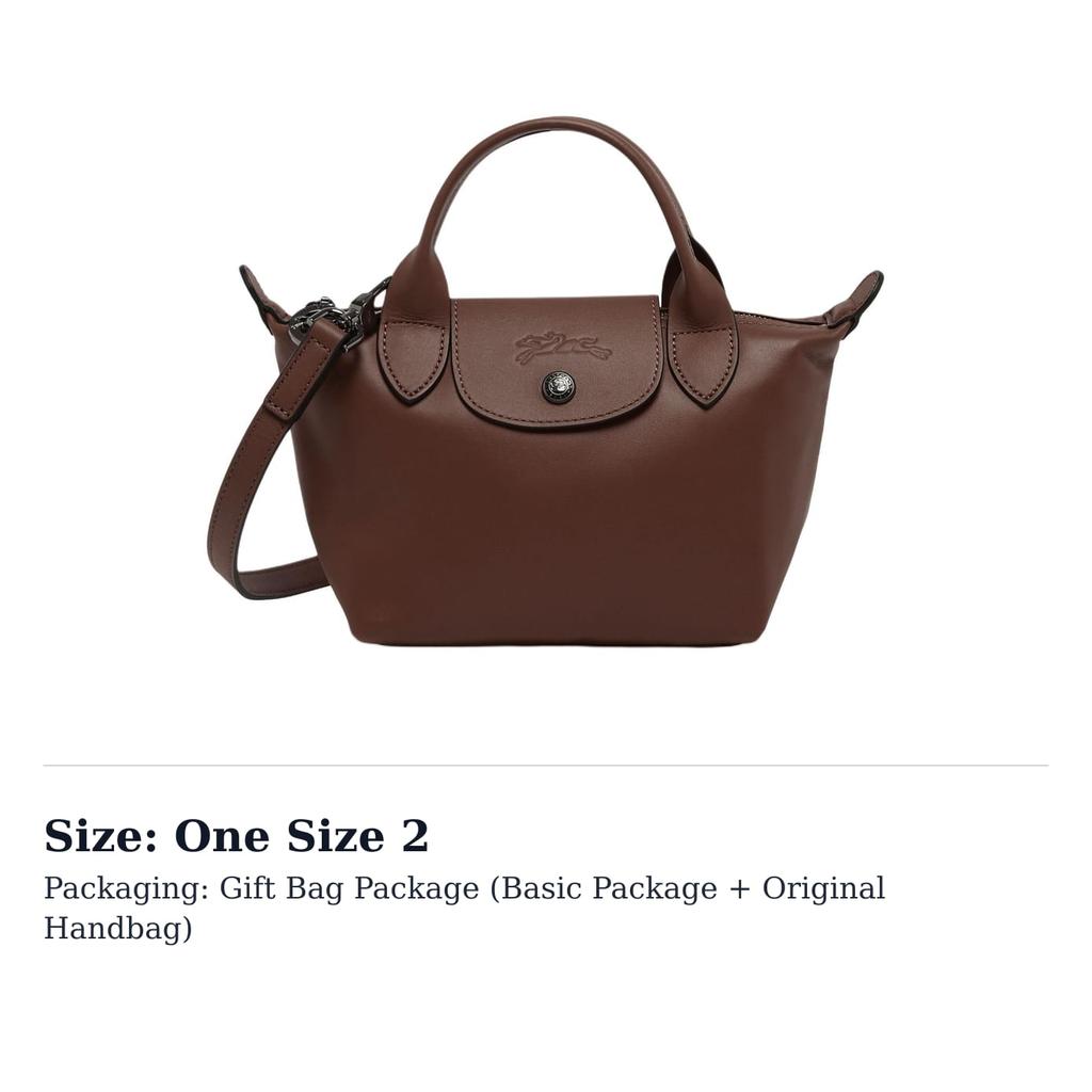 Longchamp Le Pliage Xtra Cow Leather Shoulder Bag, Crossbody Bag, Handbag Mini Women's Mocha 1500987002