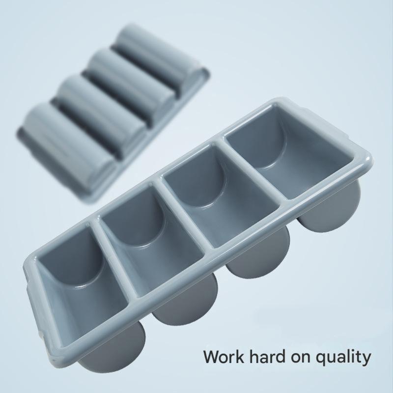 Plastic Silverware Holder with 4 Sections for Home Organization Four Compartments Kitchen Tool Organiser