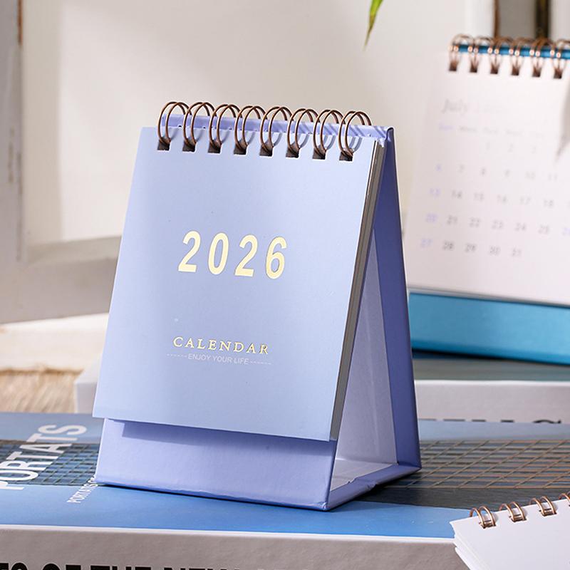 2026 Simple Calendar Small Desk Calendar Creative Coil Calendar Planner Desktop Decoration Office Stationery