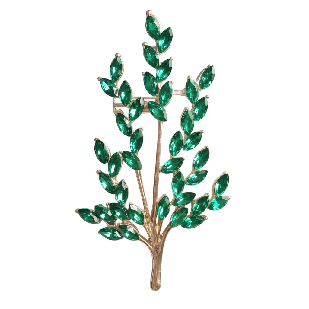 Elegant Wheat Ear Brooch Pin Luxury Style Alloy Metal Crystal Decorative Accessory for Jackets Cardigans and Coats Women Fashion Jewelry
