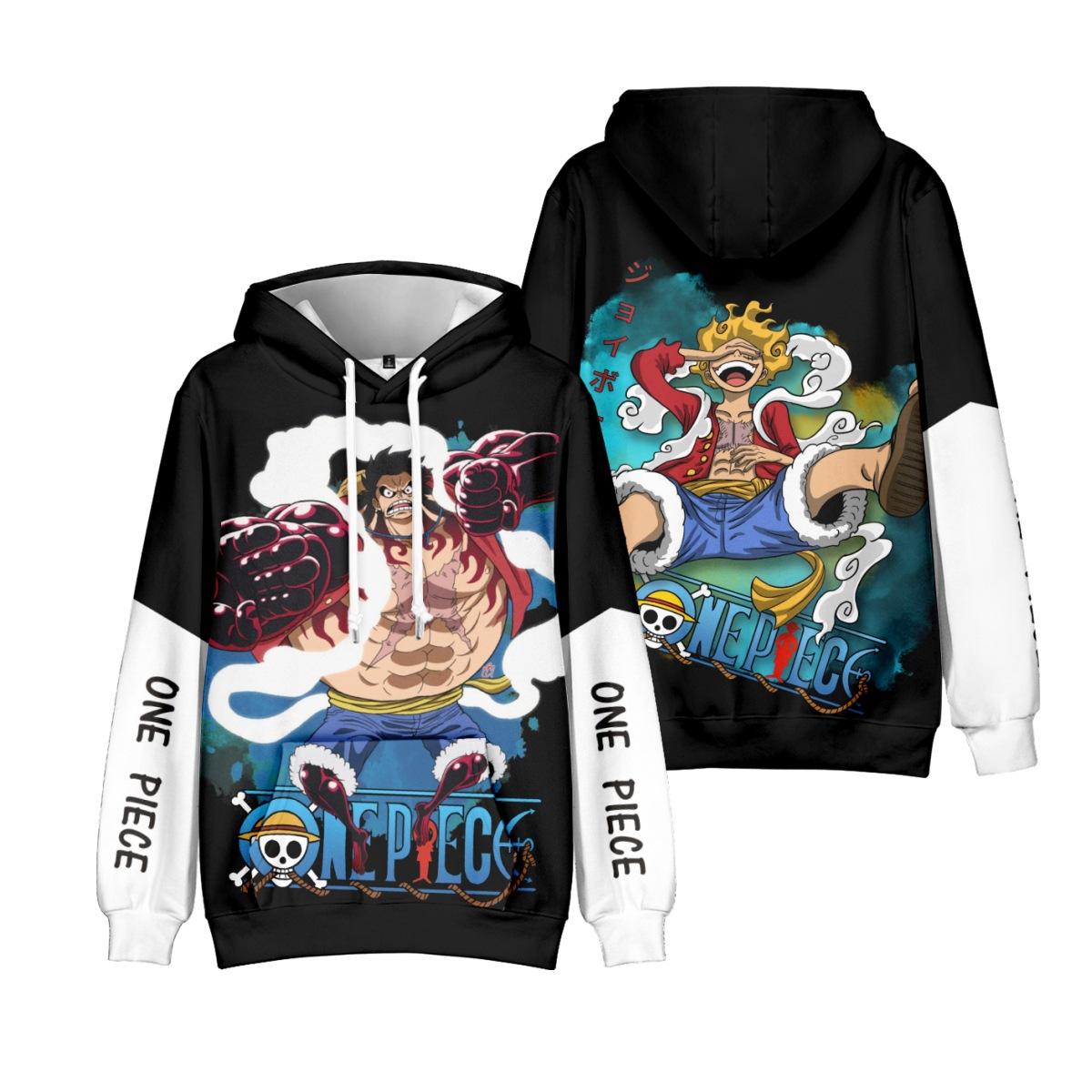 

ONE PIECE Аниме Обезьяна D. Мужские худи с принтом Луффи, женские свитшоты, оверсайз, уличная одежда, унисекс XS чёрный