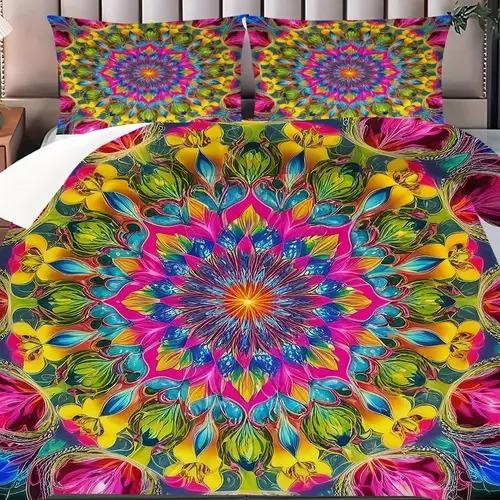 Mandala Duvet Cover Mandala Background Theme Duvet Cover Suitable For Children Kids And Adults Soft Comfortable And Breathable