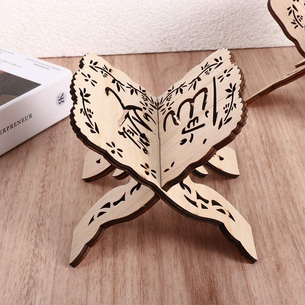 1Pcs Wooden Quran Islamic Muslim Ramadan Eid Al-Fitr Display Stand Book Shelf Home Decoration Book Stand