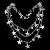 Punk Style Hip Hop Multilayer Star Pants Chain Waist Chain Men Women Jean Silver Clothing Accessory Double Lobster Clasp