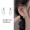 Solid Sterling Silver S999 Tulip Rose Flower Ear Cuffs Korean Style Women's Jewelry