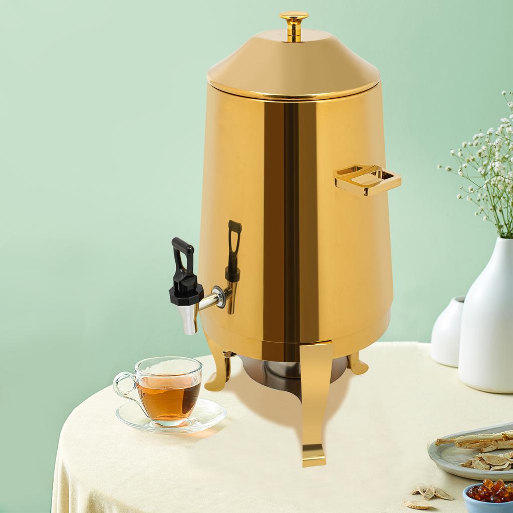 13L Golden Stainless Steel Beverage Dispenser, Insulated Drink Dispenser for Hot & Cold Coffee, Party Drink Container w/ Spigot