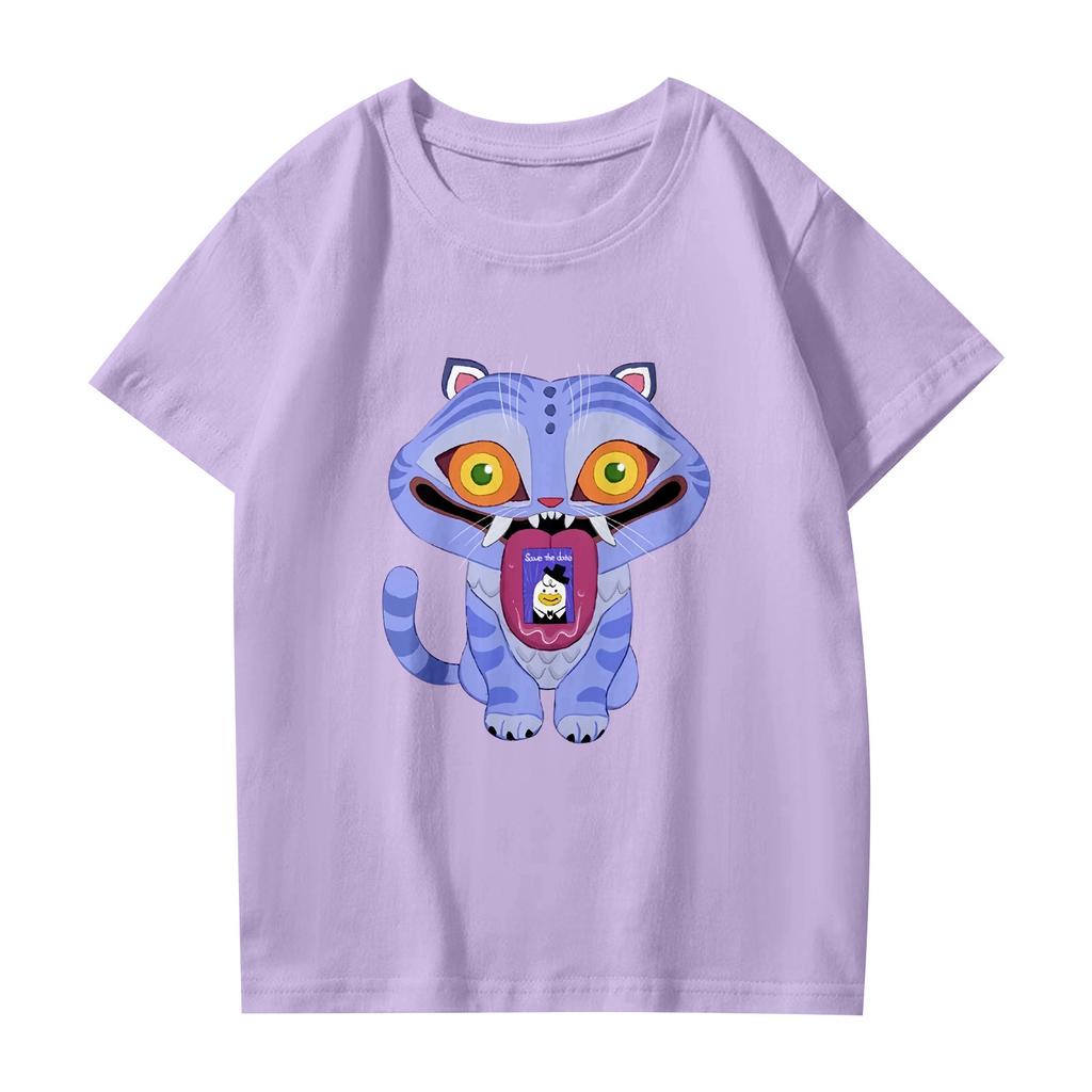 Fashionable Round Neck Short Sleeve Work Clothes Printed Tops For Womens Summer Tops