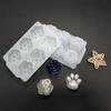 Glänzende Silikonharz Ornamente Formen Katzenpfote Silikonform DIY Schlüsselanhänger Anhänger Schmuck Epoxidharz Bastelformen