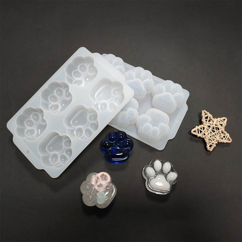 Glänzende Silikonharz Ornamente Formen Katzenpfote Silikonform DIY Schlüsselanhänger Anhänger Schmuck Epoxidharz Bastelformen