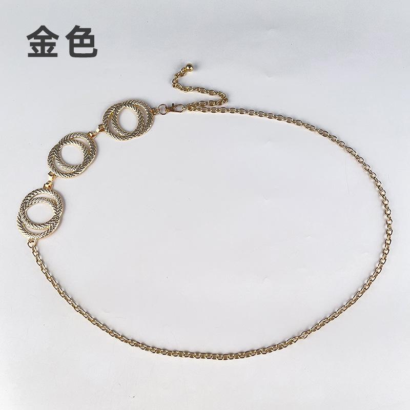 Women'S Round Metal Waist Chain Accessories Women'S Girdle Skinny Chain Skirt Dress Sweater Decorative Belt