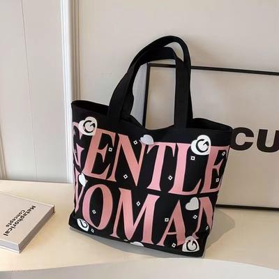 New Letter Niche Cloth Bag Shoulder Bag Texture Class Commuter Tote Canvas Bag Women's Large Capacity