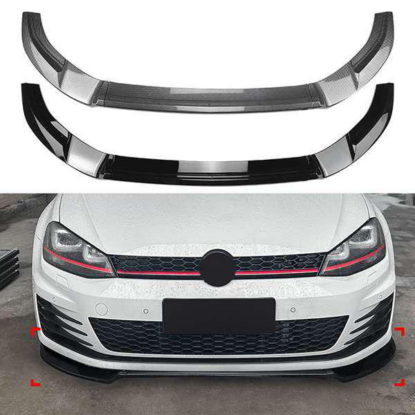 Volkswagen Golf 7 MK7 GTI R R-Line Front Bumper Lip Spoiler Trim Set (3 Pcs)