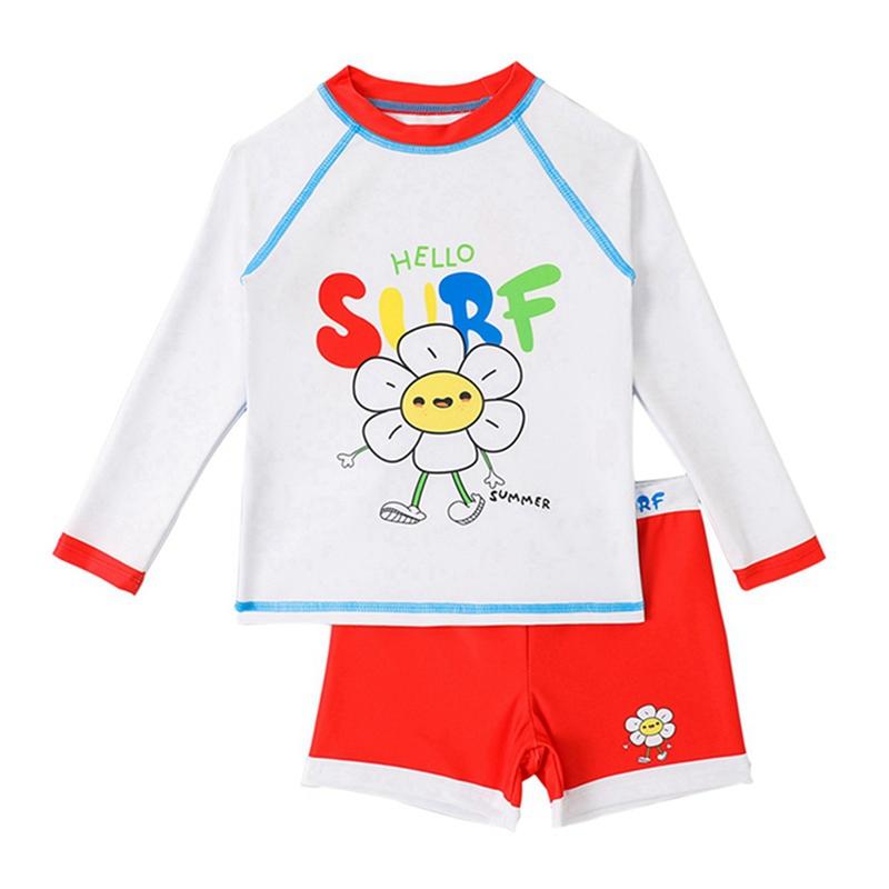 Badeanzug für Jungen, 4–8 Jahre, langärmliges Oberteil und Shorts
