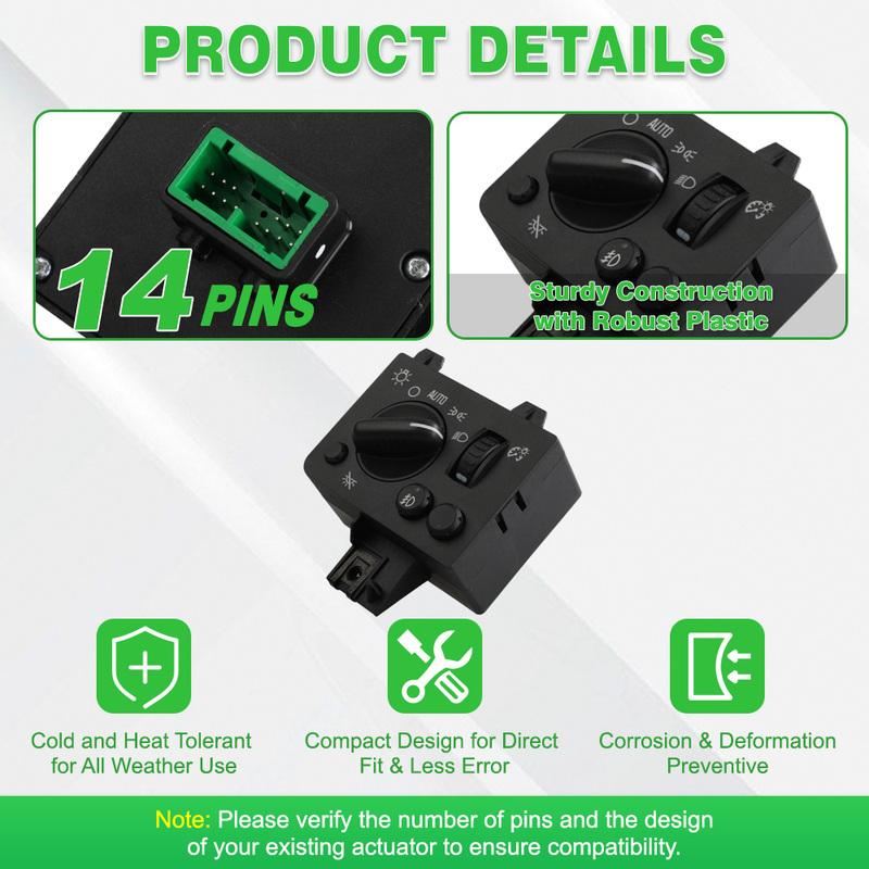 For GMC Canyon 2004-2012 for Chevy Colorado 2004-2012 Front Headlight Control Switch 73450801