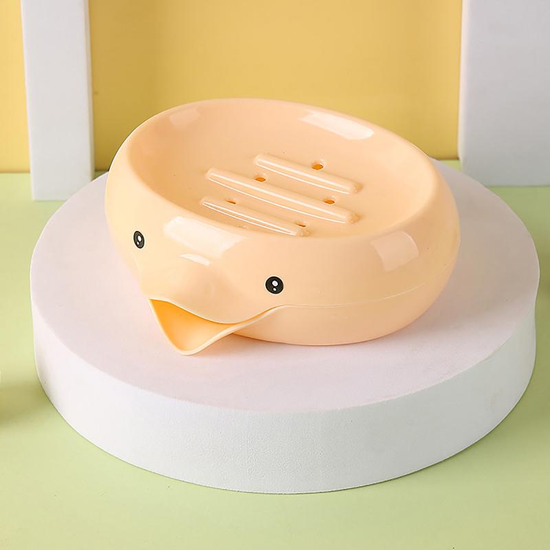 Cute Duck Shape Soap Dish Self Draining Soap Holder Soap Rack For Shower Bathroom Home Tub Kitchen Sink Plastic Tray Holder оранжевый