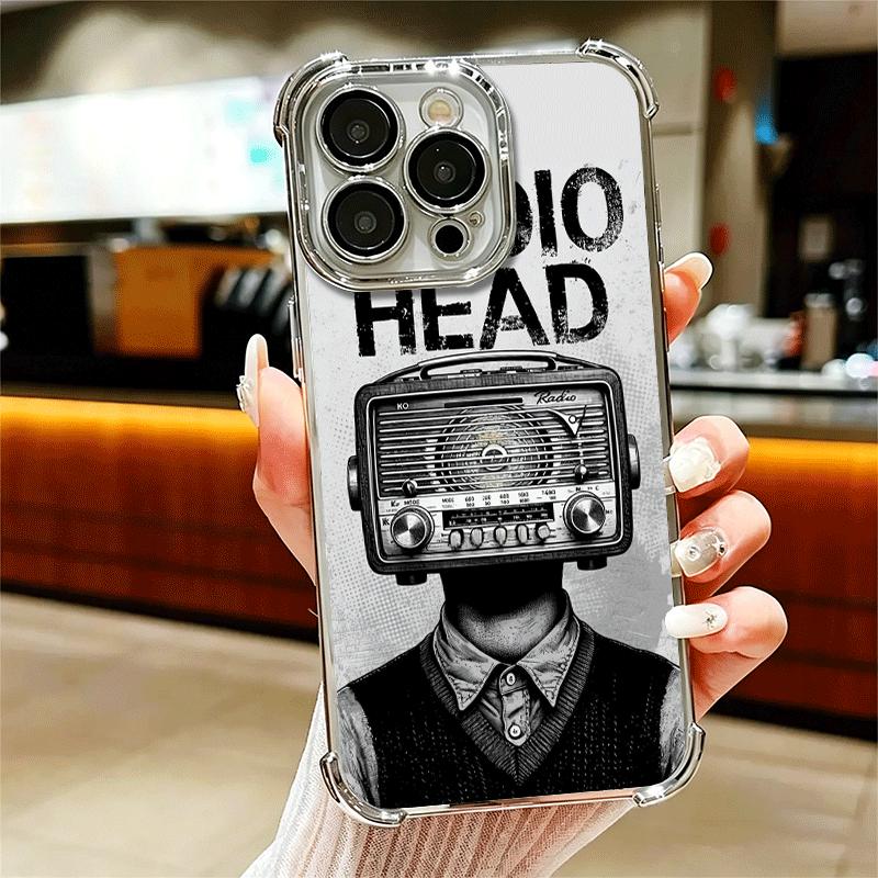 

R-Radiohead Bnad Plating Phone Case For Iphone 16 17 Pro Max Air 16E 14 15 Plus 12 13 Mini Anti-Fall Airabag Cover iPhone 15 Pro Max