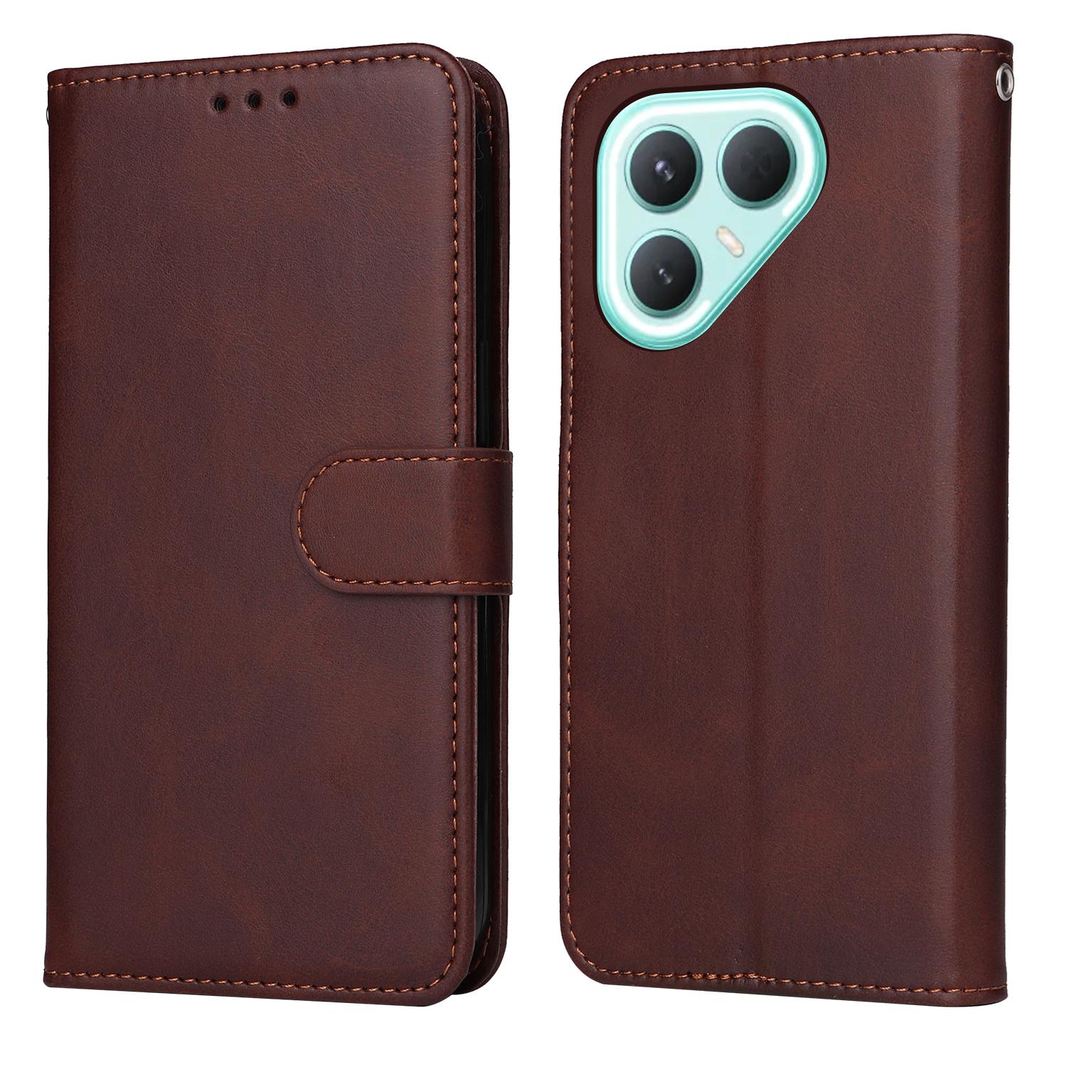 

For TECNO Pova 7 Pro 5G Case Wallet PU Leather Folio Flip Phone Cover Brown