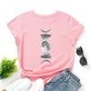 Gradient Moon Fashion Harajuku Style Pure Cotton Printed Women's Round Neck Short Sleeved T-shirt