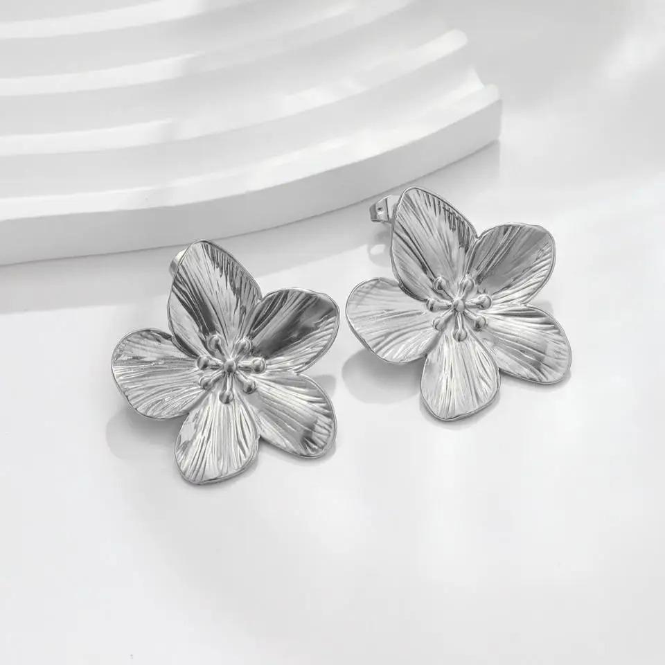 Nieuwe Trendy Roestvrij Staal Vlinder Stud Oorbellen Bedel 18K Goud Verguld Hoge Kwaliteit Statement Waterdichte Sieraden Cadeau
