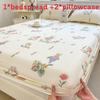 Dog Flower Dinosaur Bear Print Bedspread Set Cartoon Mattress Protective Cover