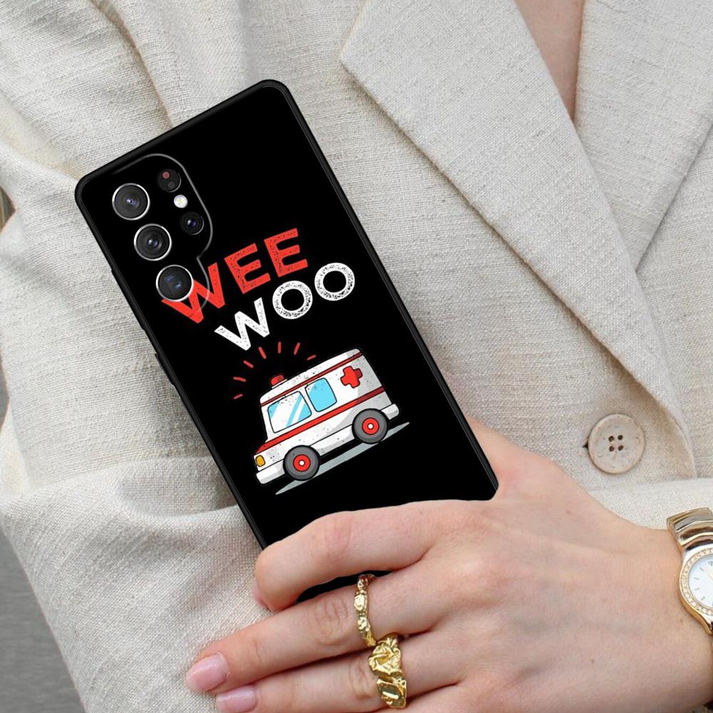 Paramedic Ambulance Wee Woo Cell Phone Case for Samsung Galaxy S26 Ultra S25 S24 S23 S22 S21 S20 Note10 Cover