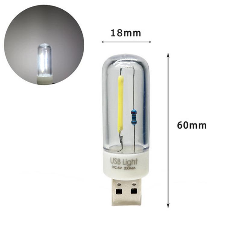 Multicolored Portable USB LED Light Bulbs T18 5V Mini Filament Night Lamp Warm Cool White Reading Lighting Eye Protection Lamps