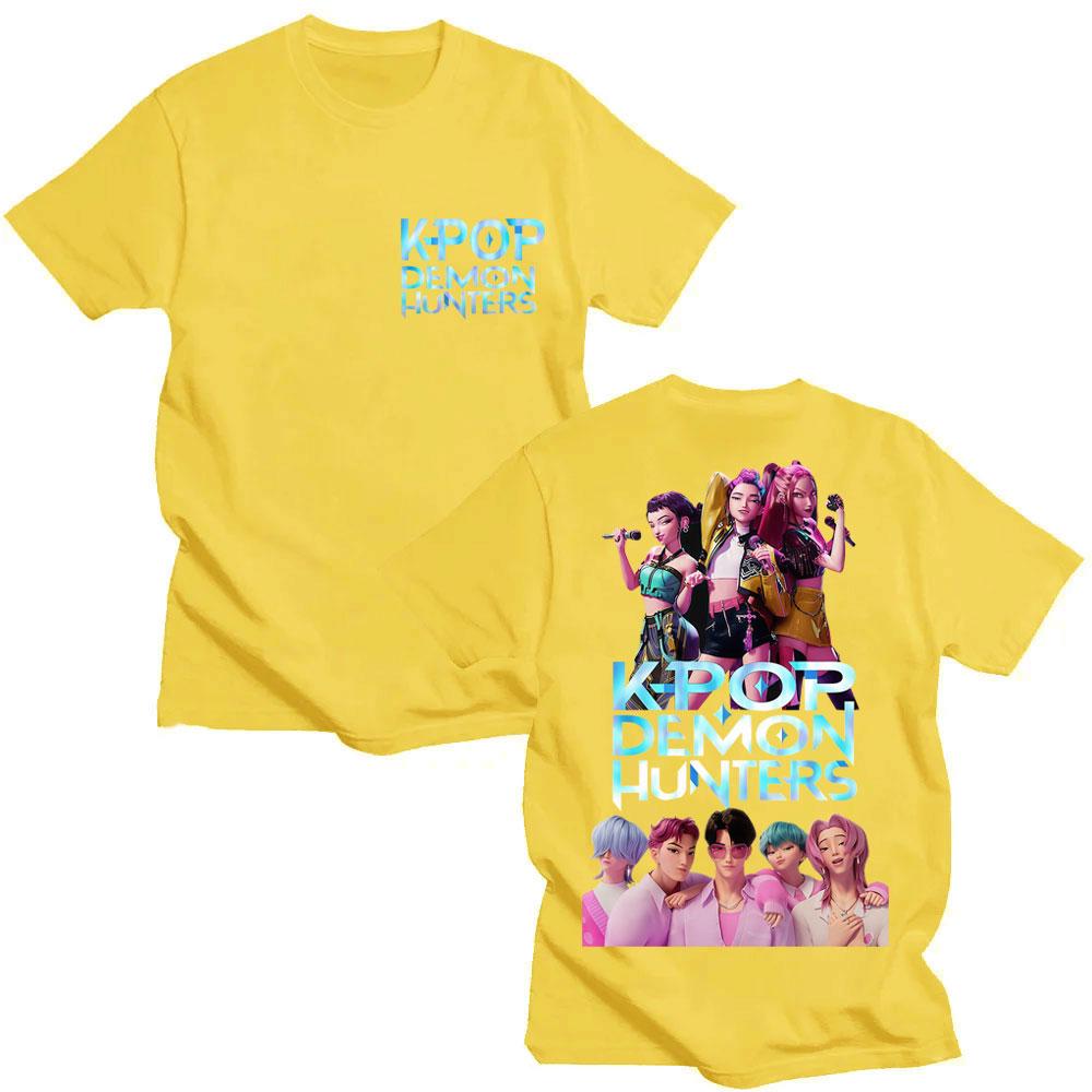 Movie KPop Anime Demon Hunters Saja Boys T Shirt Men Women Fashion Short Sleeve Oversized Cotton Casual Loose T-shirt Fans Gifts