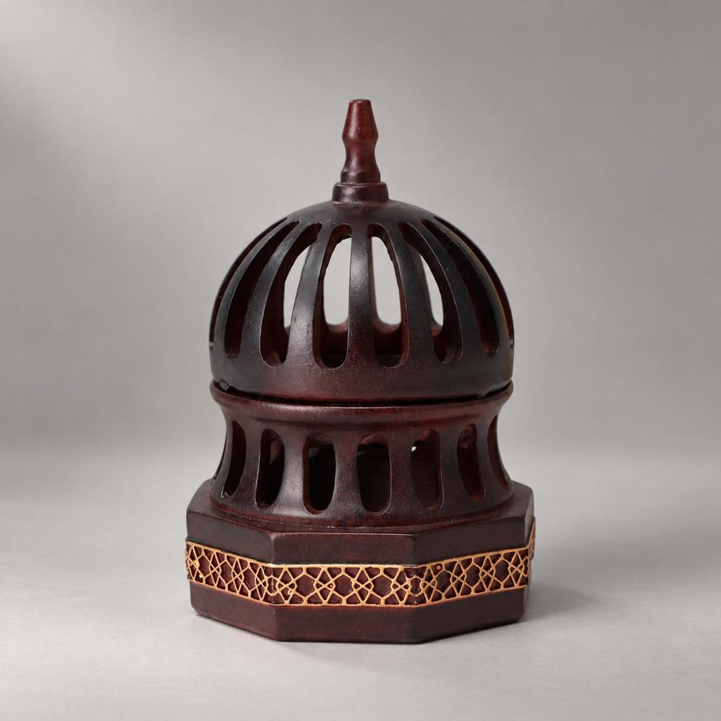 Scent Burner with Openwork Enclosure Decorative Resin Ventilated